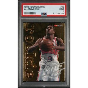 1996 NBA Hoops Rookie #12 Allen Iverson RC PSA 9 Philadelphia 76ers